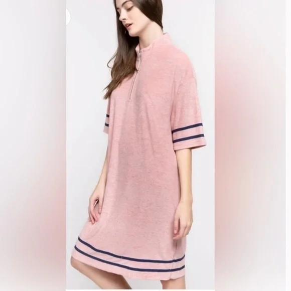 NEW   POL   Women's S/M    Terry     Dress   Pink - Picture 2 of 7